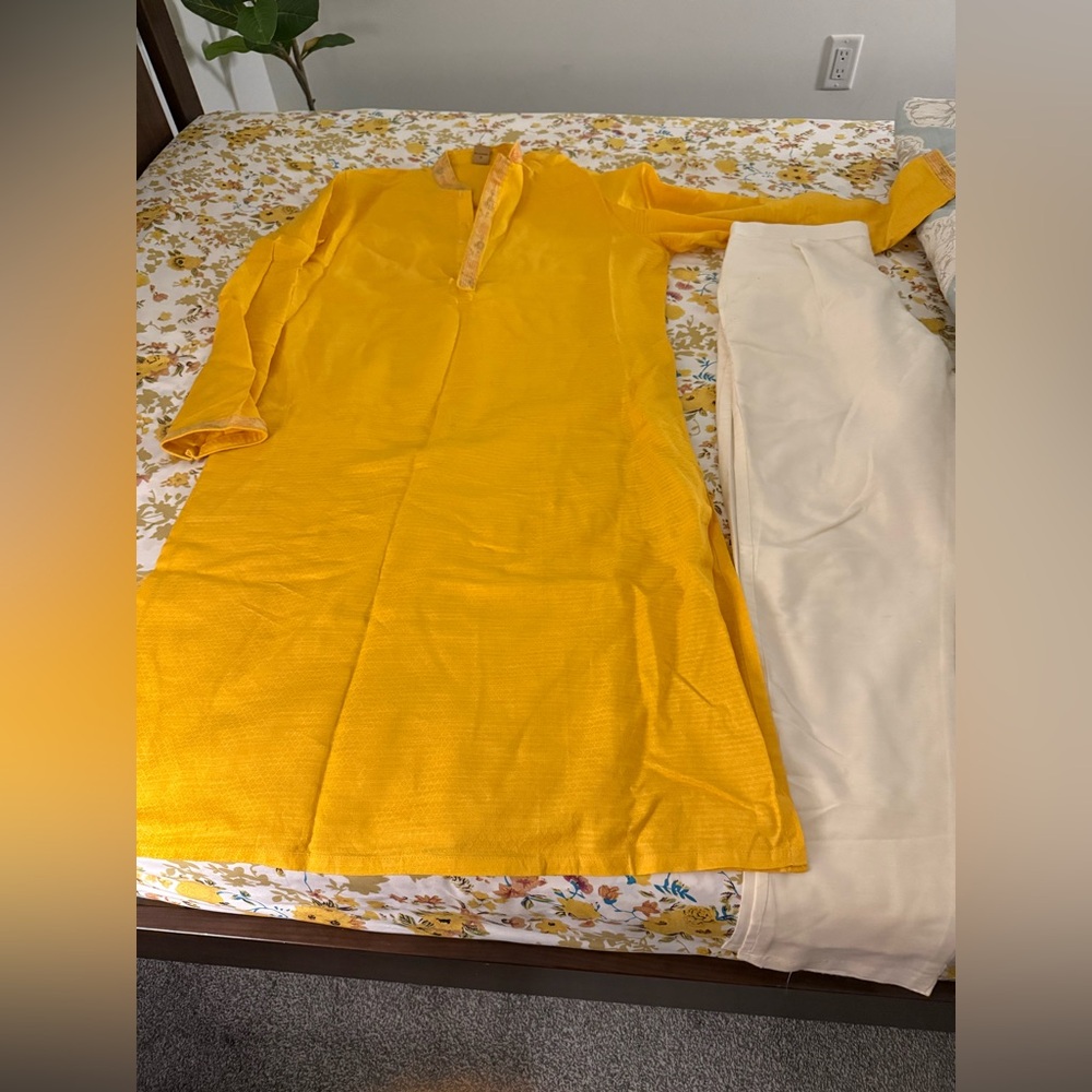 Yellow Kurta bottom for men